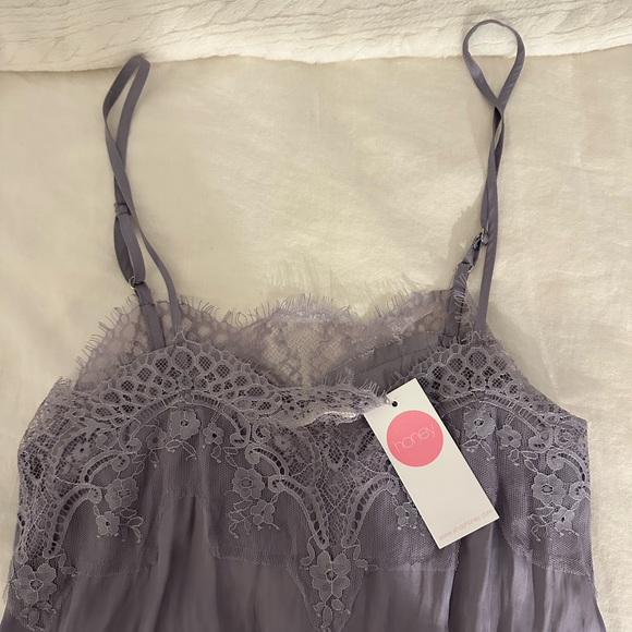 PURPLE SATIN CAMISOLE WITH LACE $20 - Picture 4 of 4